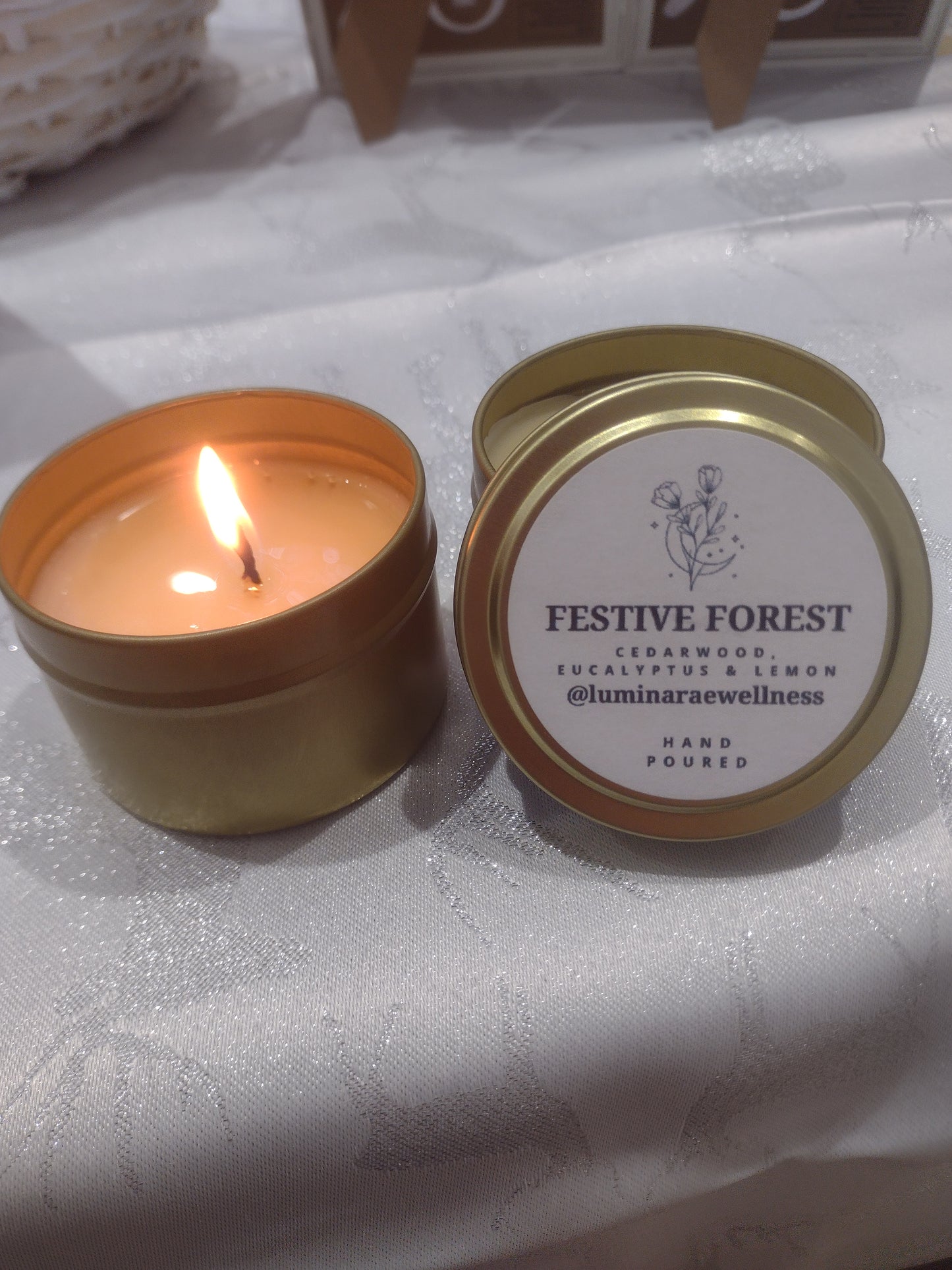 Aromatherapy Christmas Candle - Natural Beeswax or Soya Wax with Coconut Oil and Essential Oils