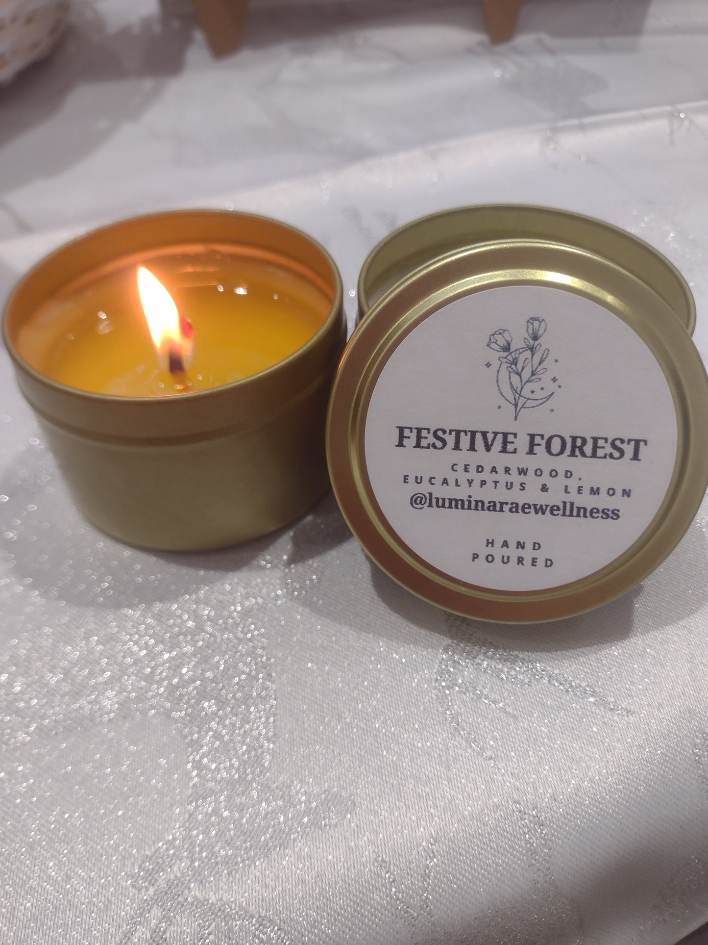 Aromatherapy Christmas Candle - Natural Beeswax or Soya Wax with Coconut Oil and Essential Oils