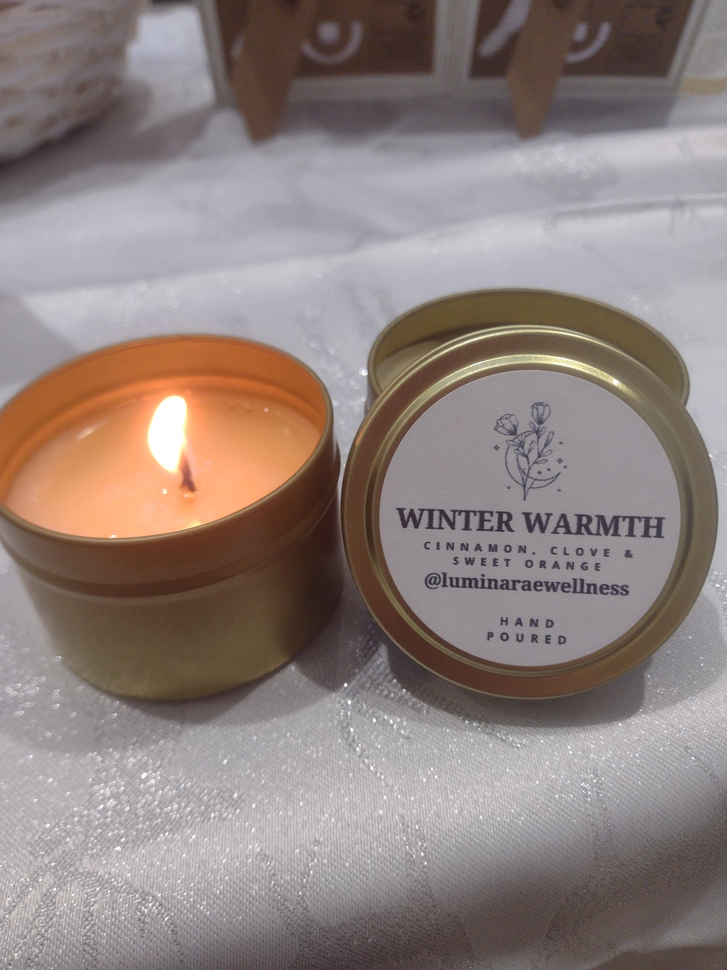 Aromatherapy Christmas Candle - Natural Beeswax or Soya Wax with Coconut Oil and Essential Oils